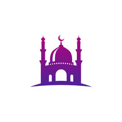 Mosque icon silhouette logo vector illustration design template