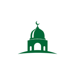 Mosque icon silhouette logo vector illustration design template