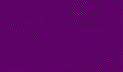 Distorted texture with dots. Abstract geometric background