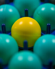 colored ping pong balls used as a concept for teams and teamwork