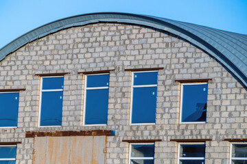Frontal view of the top of the new hangar.