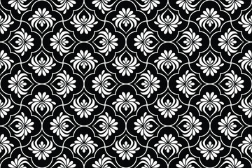 Fototapeta premium Abstract geometric seamless pattern. Black and white ornament. Vector background.