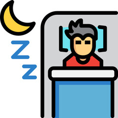 sleeping color outline icon