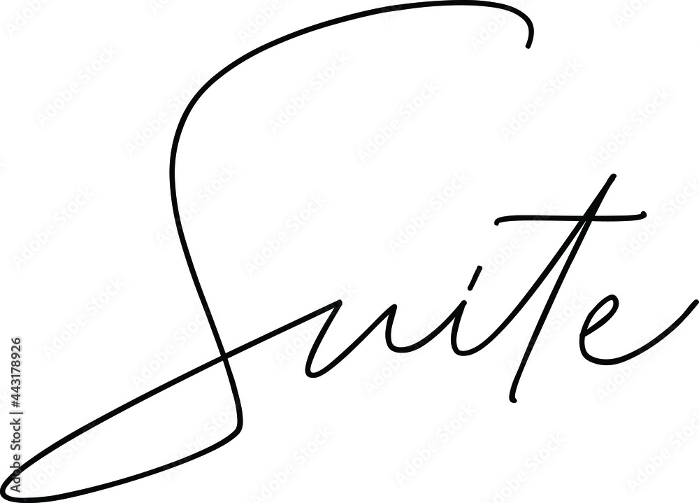 Aufkleber Suite Cursive Thin Calligraphy Text Phrase