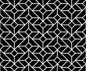 Abstract seamless pattern. with Stripes, lines. Geometric vector background. Black and white texture. Graphic modern pattern.