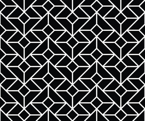 Abstract seamless pattern. with Stripes, lines. Geometric vector background. Black and white texture. Graphic modern pattern.
