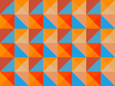 Geometric triangular mosaic. Background with squares and triangles