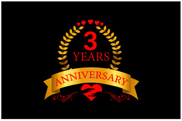 3 years anniversary logo and icon design