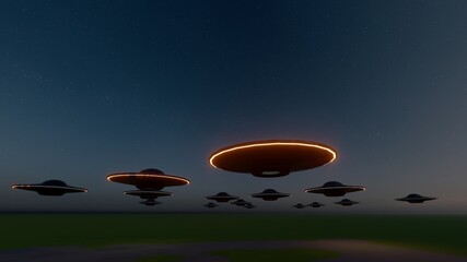 ufo invasion in sky