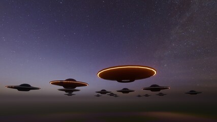 ufo invasion in sky