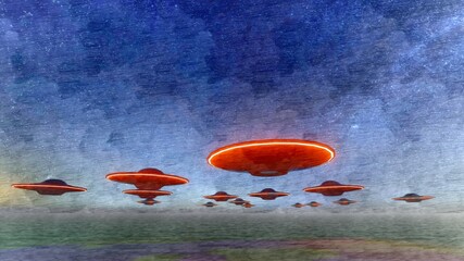 ufo invasion in sky © Hirzan