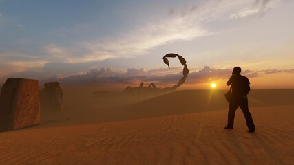 giant scorpion at desert