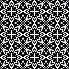Abstract floral design element. Black and white. Graphic ornament royal wallpaper vector background.