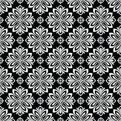 Floral seamless pattern with baroque style ornament. Modern stylish texture. Black and white. Repeating vector background.