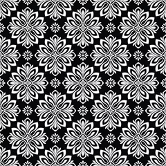 Foto op Canvas Floral seamless pattern with baroque style ornament. Modern stylish texture. Black and white. Repeating vector background. © AJ Design