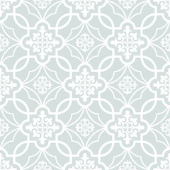 Abstract floral seamless pattern. Gray and white. Modern stylish texture. Vector background.