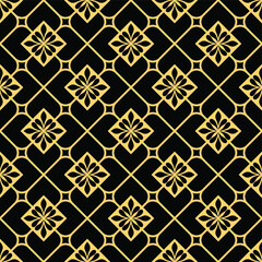 Abstract geometric seamless pattern. Gold and white. Vector background.