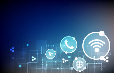Vector technology telecom concept.telecom network.technology background