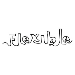 one line continuous drawing flexible word