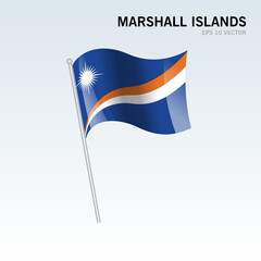 Marshall Islands waving flag isolated on gray background