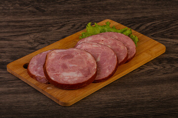 Slices of pork meat ham