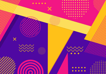 Flat abstract geometric colorful background