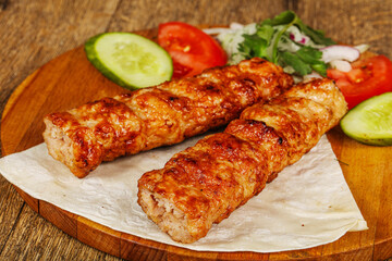 Grilled chicken barbeque with vegetables