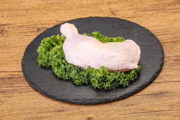 Raw chicken leg for cooking