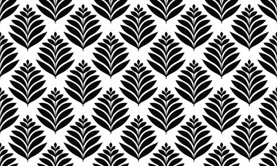 Vector illustration of geometric leaves seamless pattern. Floral organic background.