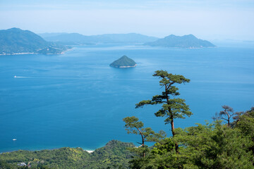 View of the sea and islands from Mount Misen on Miyajima Island