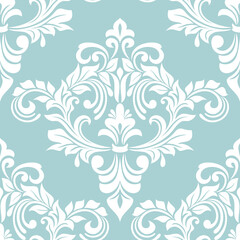 Damask seamless vector background. baroque style pattern. Blue and white floral element. Graphic ornate pattern for wallpaper, fabric, packaging, wrapping. Damask flower ornament.