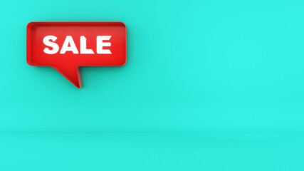 Image of the opening of the sale of the product,sale banner,3d render