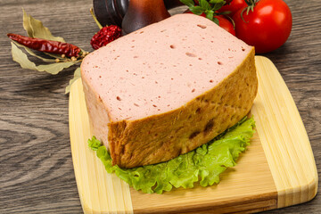 Homemade baked traditional meat loaf