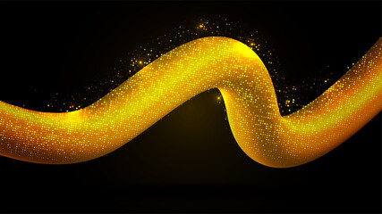 golden shape with glowing particles