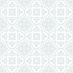 Abstract floral seamless pattern. Gray and white. Modern stylish texture. Vector background.