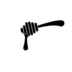 honey dripping isolated on white background