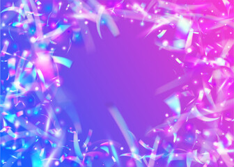 Falling Sparkles. Blue Laser Confetti. Blur Flyer. Metal Prismatic Wallpaper. Webpunk Foil. Festive Art. Hologram Glitter. Iridescent Glare. Pink Falling Sparkles