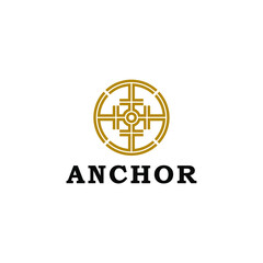 Fototapeta na wymiar Vintage of Anchor Nautical Rounded Logo Design