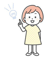simple illustration of girl with line