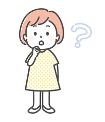 simple illustration of girl with line