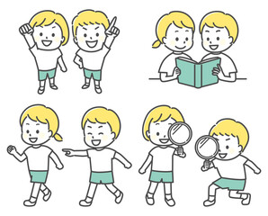 simple illustration of kids and school activity