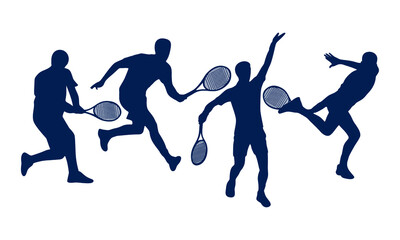 Plakat Tennis Players Silhouettes