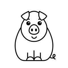 Pig icon. Icon design. Template elements