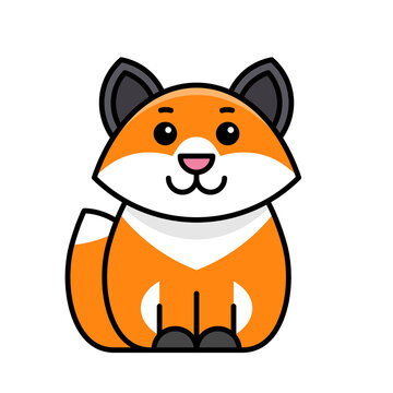 Fox icon. Icon design. Template elements
