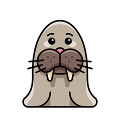 Walrus icon. Icon design. Template elements