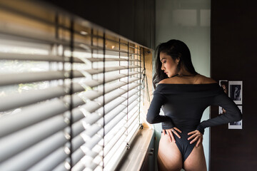 Portrait of sexy Asian woman with natural light