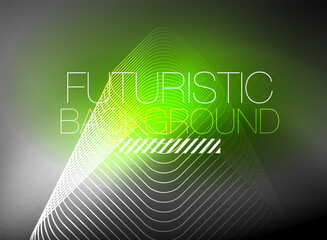 Fototapeta premium Neon color square shape lines abstract background. Shiny magic energy and motion concept, vector abstract wallpaper background