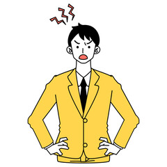 スーツを着た男性のリアクション