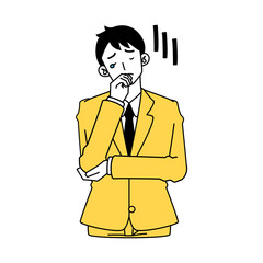 スーツを着た男性のリアクション