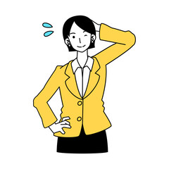 スーツを着た女性のリアクション